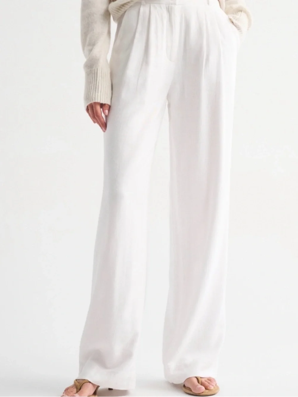 A&F Sloane Linen-Blend Tailored Wide Leg Pant